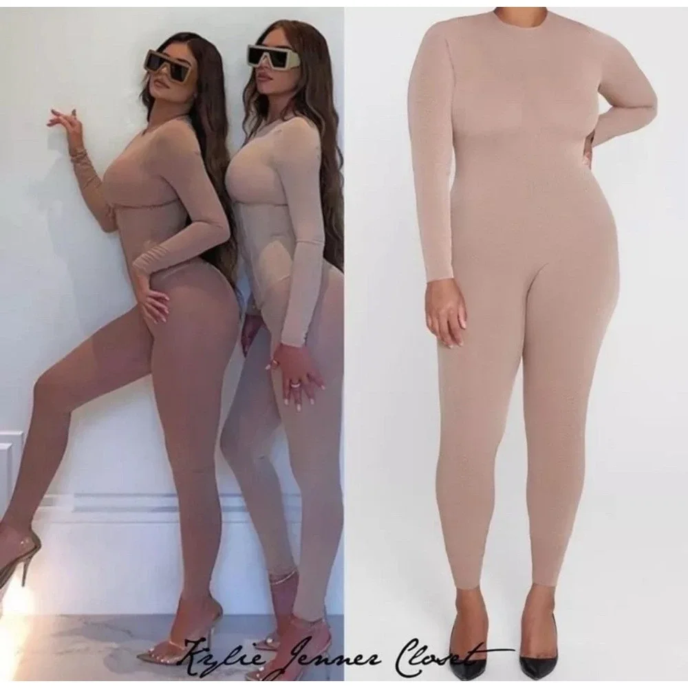 NWT $128 SKIMS Powermesh Catsuit in Sienna All In One‎ Jumpsuit Tan 4X  30W NEW